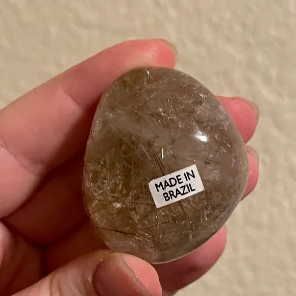 Rutilated Quartz polished lens from Brazil - Picture 3 of 5